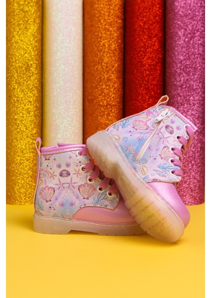 Gifty Lila Deniz Canlısı Baskılı Bağcıklı Işıklı Bebe Bot indirimleri