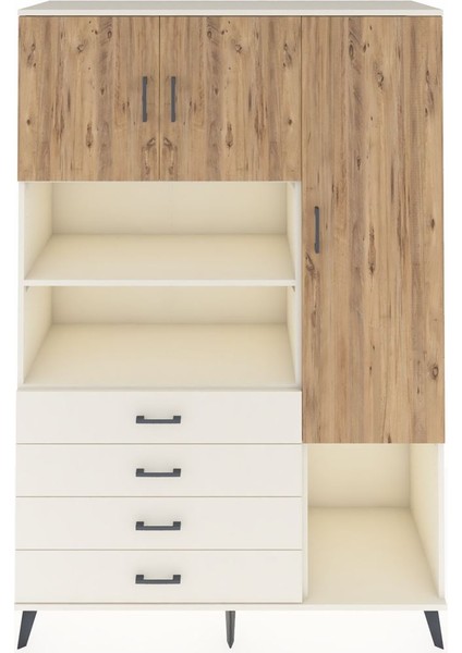 Hyperion Dolap 8 Raflı 4 Çekmeceli 3 Kapaklı 132X44X195 Aytaşı-Çam/aytaşı