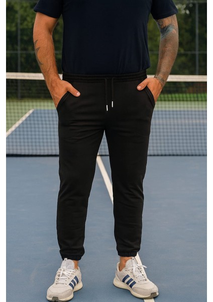 Erkek Siyah Slim Fit Jogger Eşofman