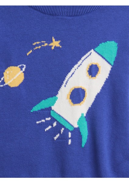 Erkek Bebek Mavi Intarsia Kazak fiyatları