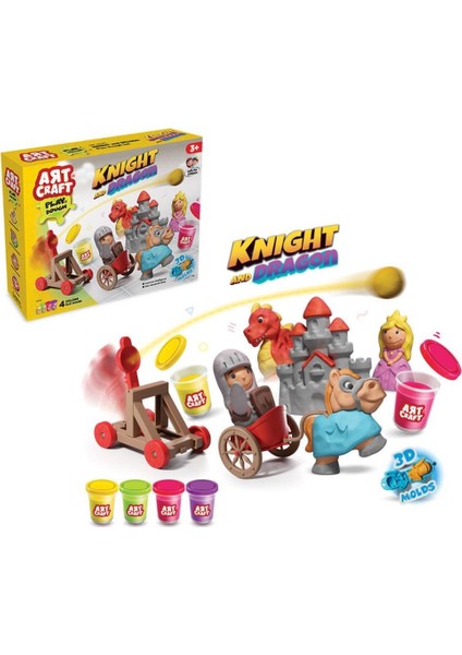 03848 Şövalye ve Ejderha Oyun Hamuru Seti 280 gr -Dede