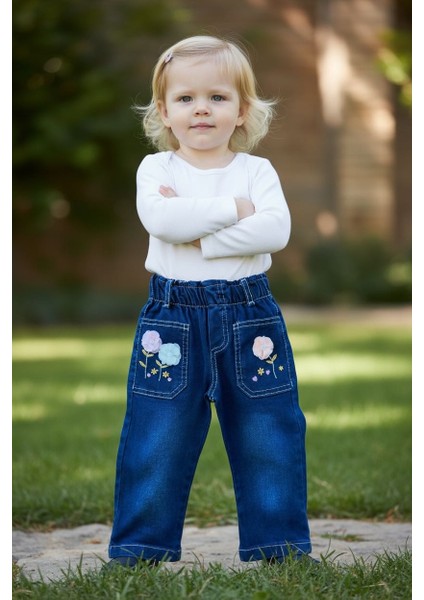 Kız Bebek Pantolon Jeans Denim