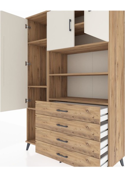Hyperion Dolap 7 Raflı 4 Çekmeceli 3 Kapaklı 132X44X195 Çam-Aytaşı/çam fırsatları