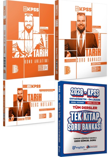 2026 Kpss Tarih Konu Anlatımı Soru Bankası Ders Notları - Ortaöğretim Ön Lisans Tek Kitap Soru