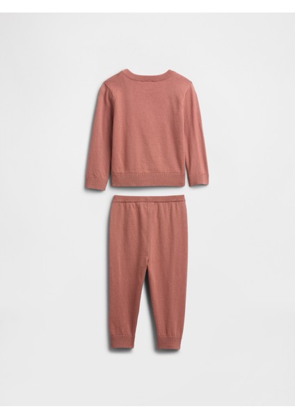 Bebek Pembe Grafik Baskılı Sweat Set modelleri