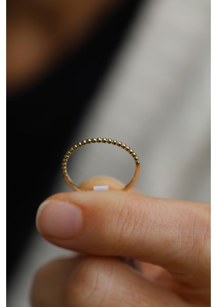 14 Ayar Altın Mini Daireler Dizisi Yüzük fırsatları