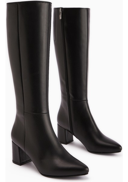 Velma Hakiki Deri Siyah Topuklu Kadın Çizme fiyatları