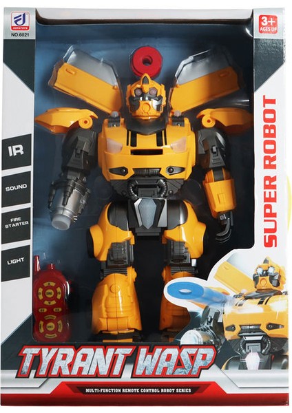 Uzaktan Kumandalı Disk Atan Sesli Işıklı Dev Bumblebee Robot 40 cm fırsatları