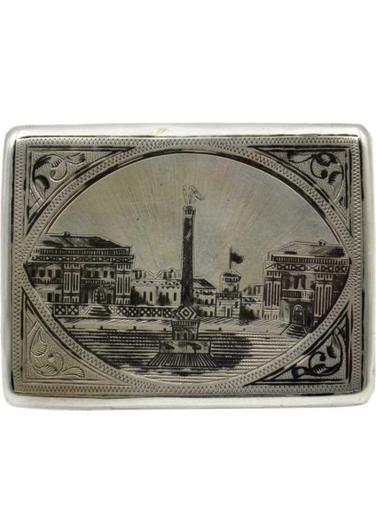 Rus Yapımı Savatlı 84 Damgalı Gümüş Tütün Tabakası AOB1064