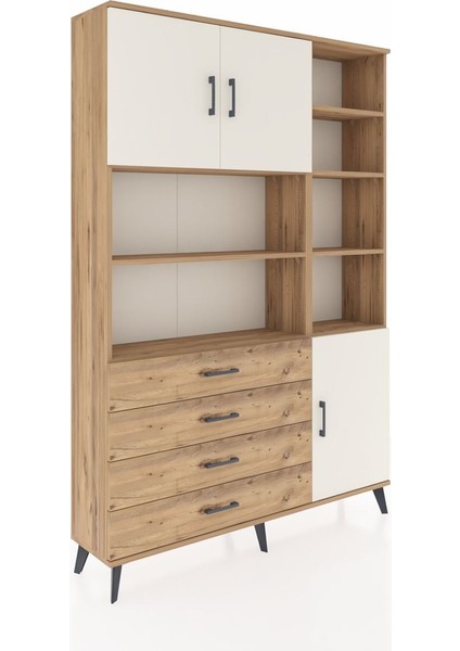 Arges Dolap 9 Raflı 4 Çekmeceli 3 Kapaklı 132X30X195 Çam-Aytaşı/çam fiyatları