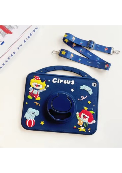 Ipad 7 8 9. Nesil 10.2 Inç Uyumlu Circus Askılı Kalemlikli Standlı Çocuk Tablet Kılıfı