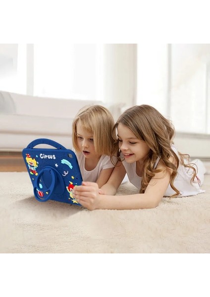 Ipad 7 8 9. Nesil 10.2 Inç Uyumlu Circus Askılı Kalemlikli Standlı Çocuk Tablet Kılıfı
