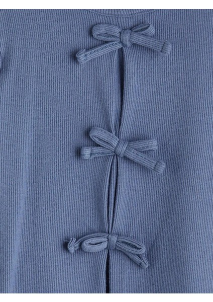 Indigo Fırfırlı Kız Bebek Bluz ve Pantolon 2'li Takım (W5) modelleri