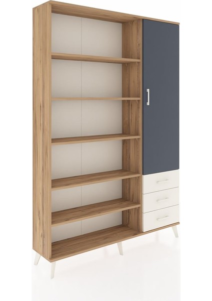 Arges Dolap 9 Raflı 3 Çekmeceli Tek Kapaklı 132X30X195 Çam-Antrasit/aytaşı fiyatları