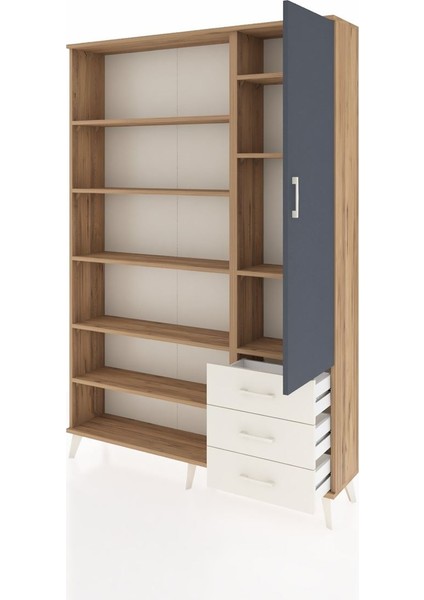 Arges Dolap 9 Raflı 3 Çekmeceli Tek Kapaklı 132X30X195 Çam-Antrasit/aytaşı modelleri