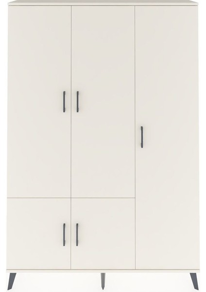 Arges Dolap 7 Raflı 5 Kapaklı Tek Askılı 132X30X195 Aytaşı-Aytaşı/çam