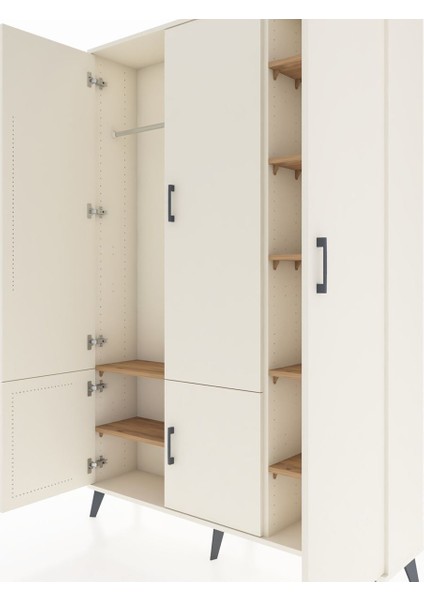 Arges Dolap 7 Raflı 5 Kapaklı Tek Askılı 132X30X195 Aytaşı-Aytaşı/çam fırsatları