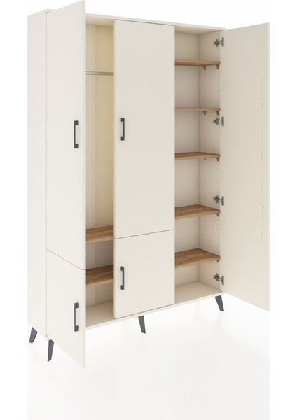 Arges Dolap 7 Raflı 5 Kapaklı Tek Askılı 132X30X195 Aytaşı-Aytaşı/çam indirimleri