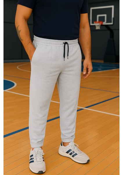 Erkek Gri Slim Fit Jogger Eşofman
