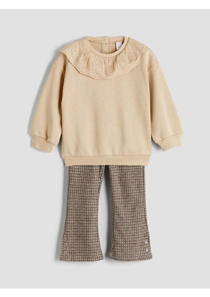 Bisiklet Yaka Kız Çocuk Sweatshirt ve Tayt (W5)