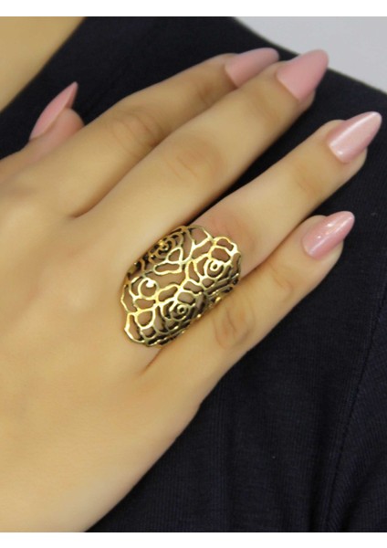 Trend Otantik Çiçek Desenli Antik Ayarlanabilir Kadın Vintage Yüzük EUY1277 fiyatları