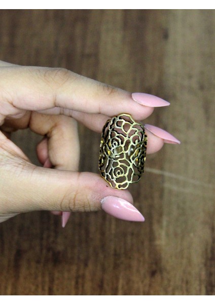 Trend Otantik Çiçek Desenli Antik Ayarlanabilir Kadın Vintage Yüzük EUY1277 modelleri