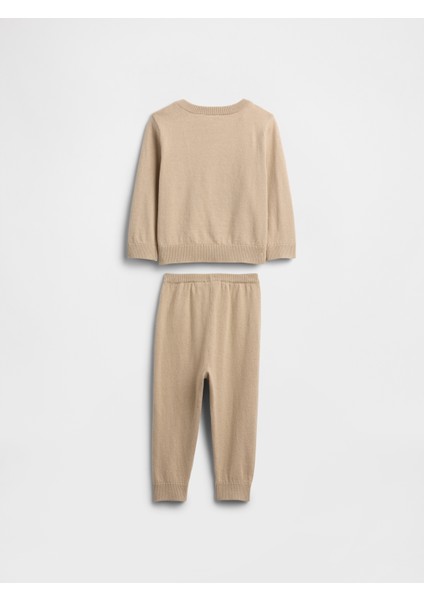 Bebek Bej Grafik Baskılı Sweat Set modelleri