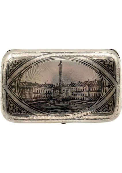 Rus Yapımı Savatlı 84 Damgalı Gümüş Tütün Tabakası AOB1056