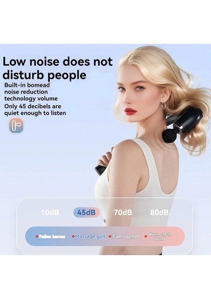 Masaj Çekici, 9 Hızlı Derin Doku Perküsyonu, 4 Başlıklı Uzun Saplı Boyun ve Sırt Masaj Aleti (4989)