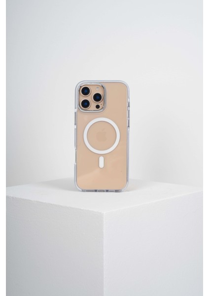 Silicone Case Iphone 16 Pro Max Beyaz Kılıf Magsafe Özellikli Şeffaf Sert Pc Embos Kılıf+Kamera Koruyucu+Kartlık fiyatları