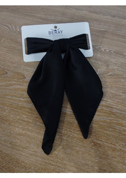 Beray 70*70 cm Desenli Saten Fular Siyah