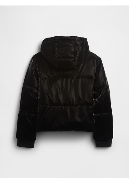 Kız Çocuk Siyah Coldcontrol Max Shine Şişme Puffer Mont modelleri
