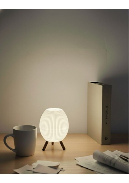 Küre Tasarım 3D Baskı 13 cm Masa Lambası – Pilli Mum Işıklı Dekoratif Gece Lambası