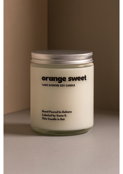 : Orange Sweet : Cam Kavanozda Kokulu %100 Soya Mum (Portakal, Vanilya, Pudra) fiyatları