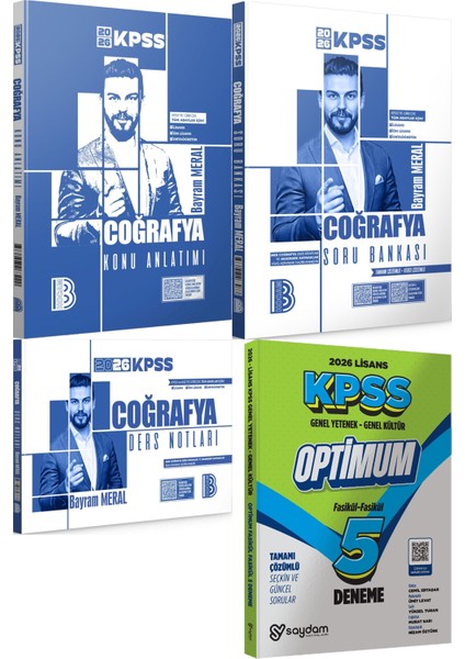 2026 Kpss Coğrafya Konu Anlatımı Soru Bankası Ders Notları - Lisans Optimum 5 Deneme
