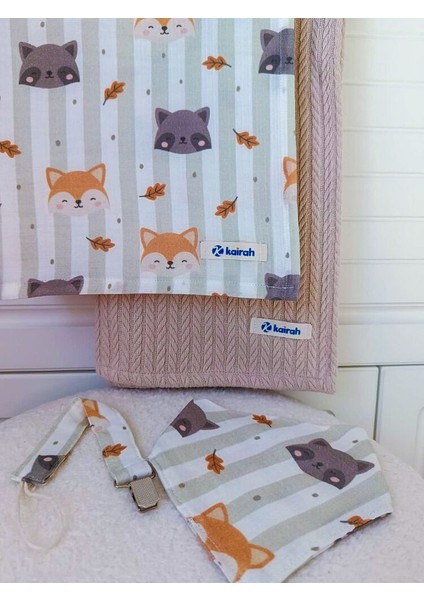 Sonbahar Tilki Desenli Müslin Battaniye Seti fırsatları