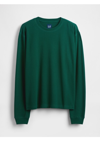 Erkek Yeşil Waffle Crew T-Shirt fiyatları