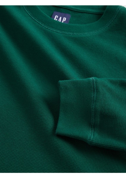 Erkek Yeşil Waffle Crew T-Shirt modelleri