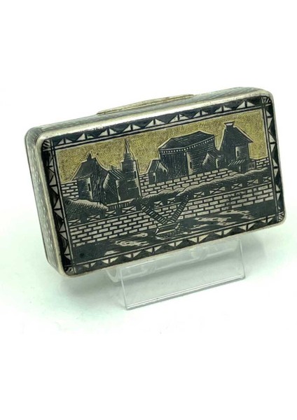 Rusya 84 Damgalı Savatlı Gümüş Tütün Tabakası