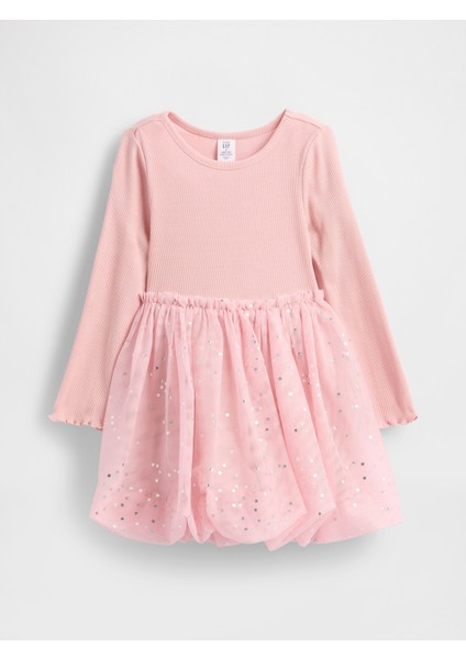 Kız Bebek Pembe Mixed Media Bubble Elbise fırsatları
