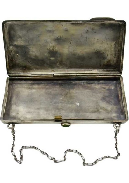 Rus Yapımı 84 Damgalı Motifleri Altın Detaylı Gümüş Çanta AOB1066 modelleri