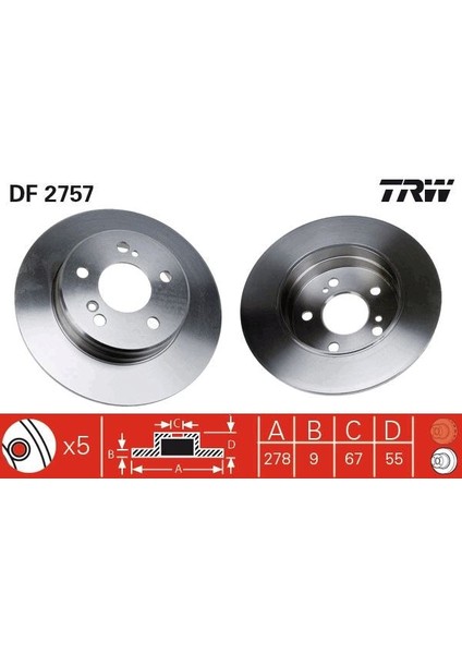 FREN DISKI ARKA MERCEDES W202 W203 CL203 W210 C208 W124 A2034230112