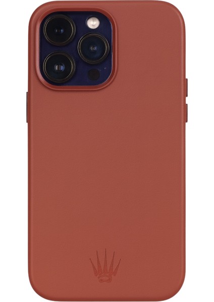 Triton Iphone 15 Pro Max Kiremit Kılıf Magsafe Özellikli Deri Kılıf