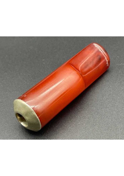 Eski Dönem Sıkma Kehribar Çıkış Kısım Gümüş Sigara Ağızlığı AOB2997