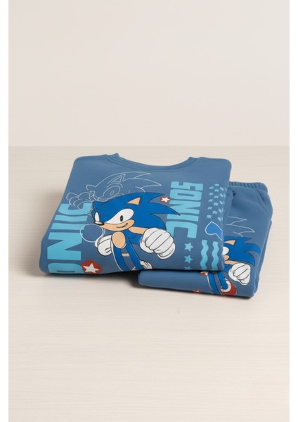 Karakter Baskılı Çocuk Mavi Eşofman Takımı (2 Iplikli Kumaş) fırsatları