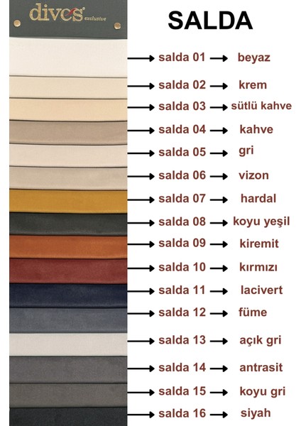 Salda Serisi Premium Kalite Silinebilir Döşemelik Kumaş modelleri
