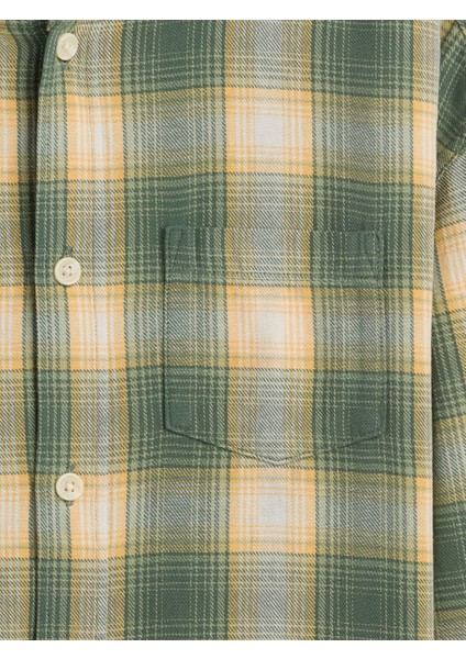 Erkek Çocuk Yeşil Relaxed Kapüşonlu Flannel Gömlek fiyatları