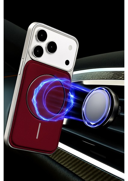 Neomag Case Iphone 17 Pro Kırmızı Manyetik Özellikli Deri Kılıf modelleri