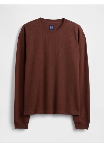 Erkek Kahverengi Waffle Crew T-Shirt fiyatları