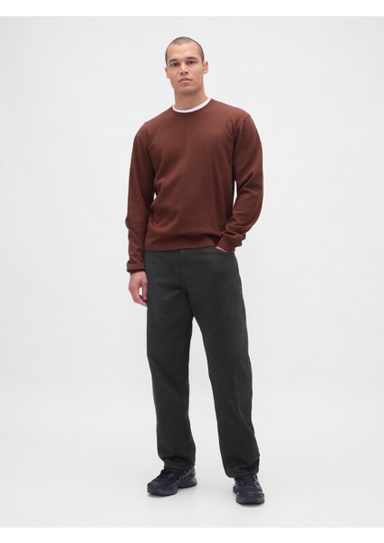Erkek Kahverengi Waffle Crew T-Shirt indirimleri